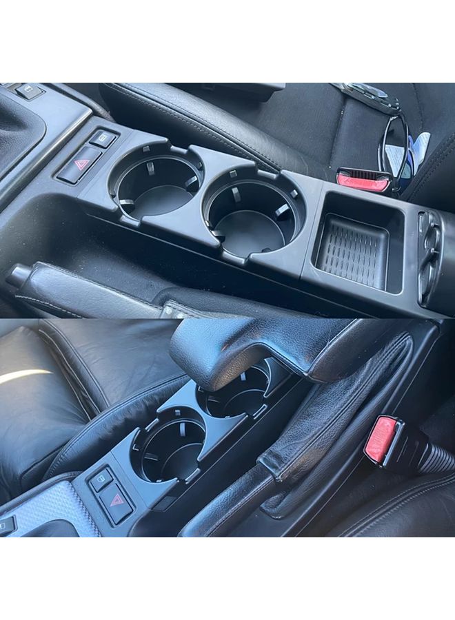 BMW 3 Series E46 1998 2006 Carbon Fiber Pattern Center Console Cup Holder Bottle Rack Coin Tray - Image 1